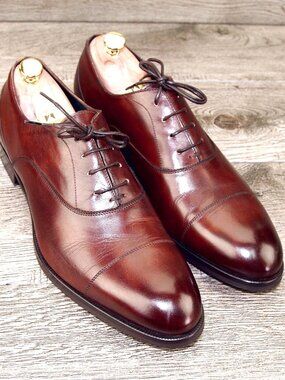 *worn 1x* $495 Nordstrom PASTORI Di Bianco Oxford 10.5 M Whiskey * add $15 Trees